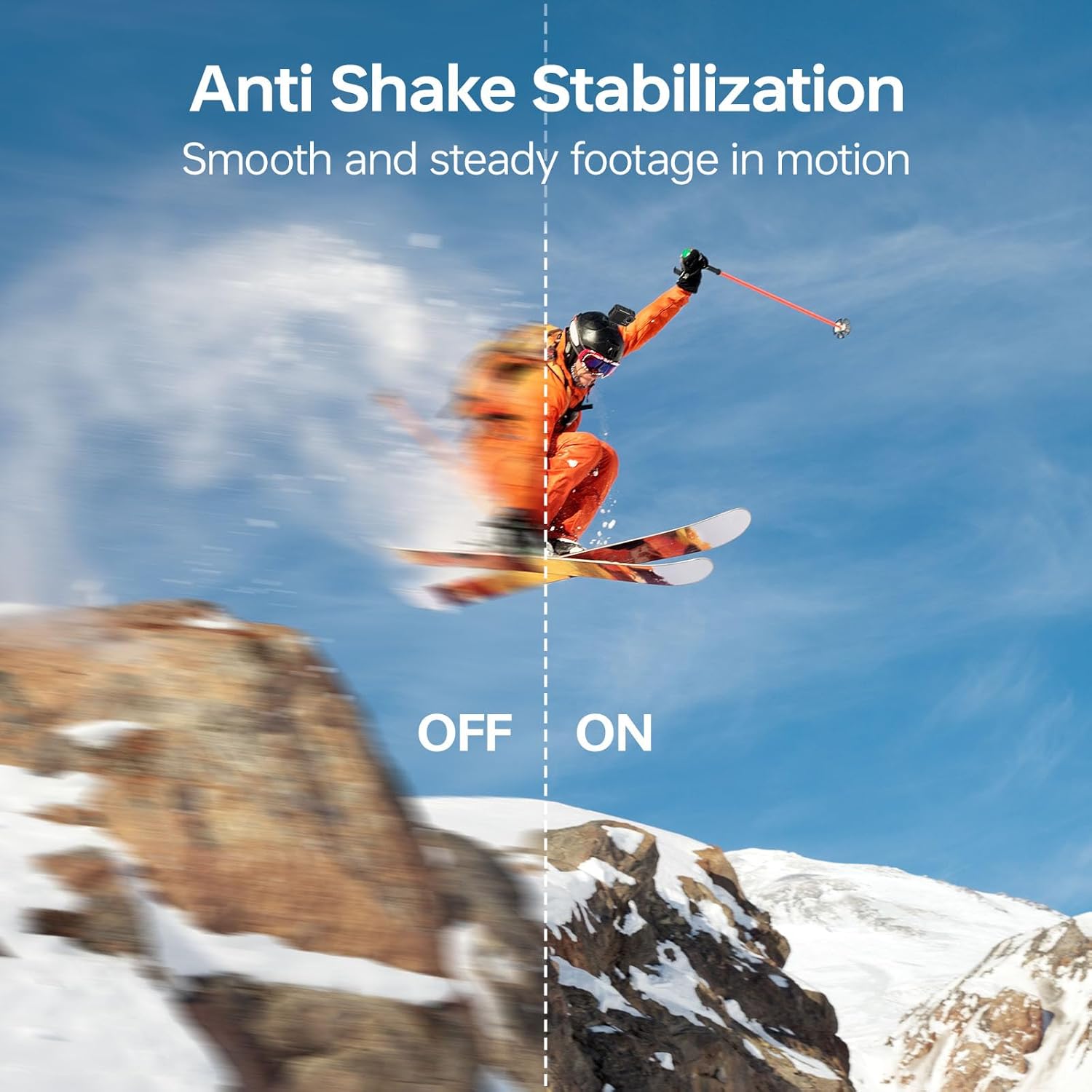 Action Camera Speed 60 4K60FPS 48MP WiFi with 2.35" HDR Touch Screen EIS 8X Zoom Remote Control,Bare Machine Waterproof 33FT with Waterproof Case 131FT, 2x2150mAh Battery, 30 Burst Vlog Camera - Image 7