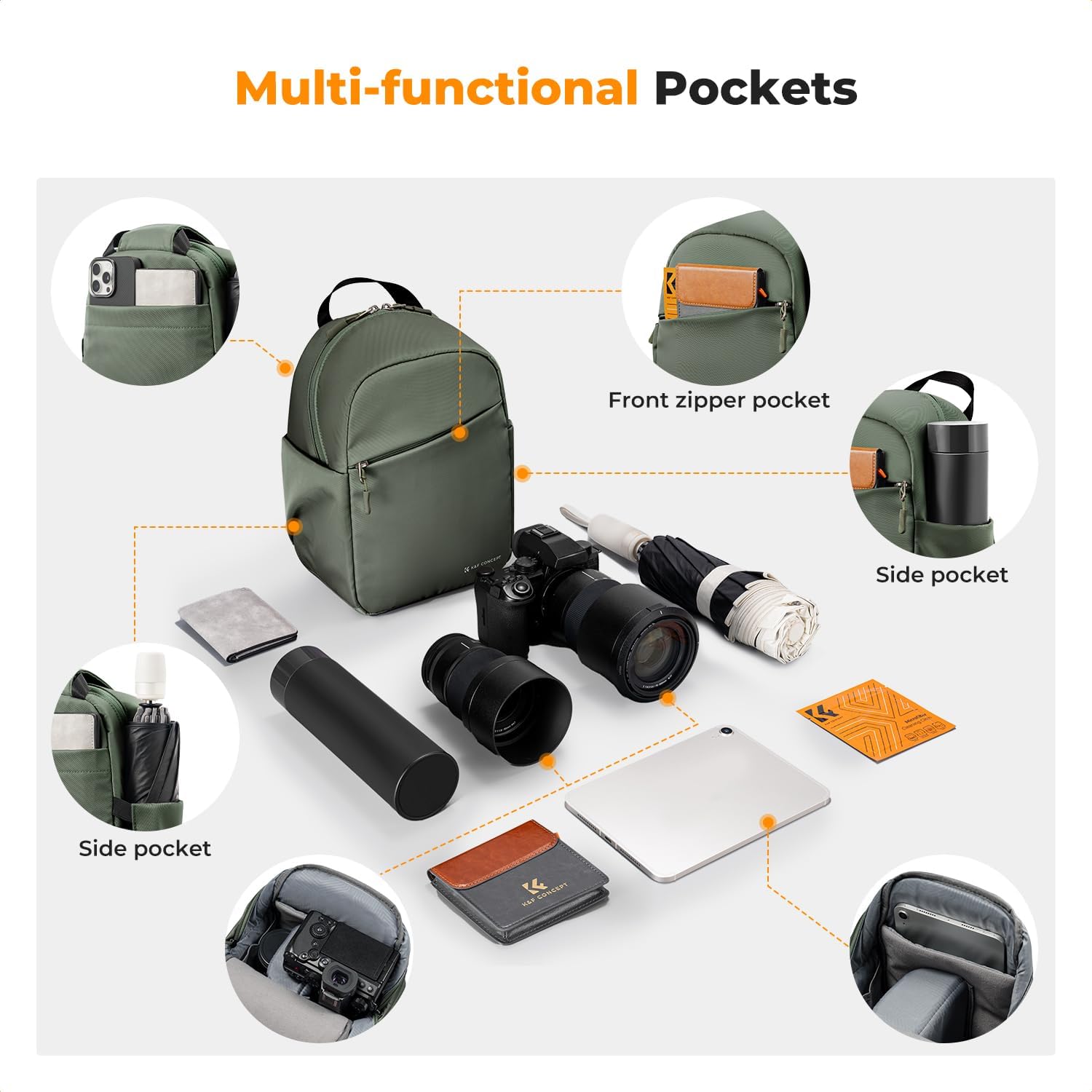 K&F Concept Small Camera Bag for Photographer, Camera Sling Crossbody bag for DSLR/SLR/Mirrorless Camera, Compact Camera Case for Men and Women - Image 3