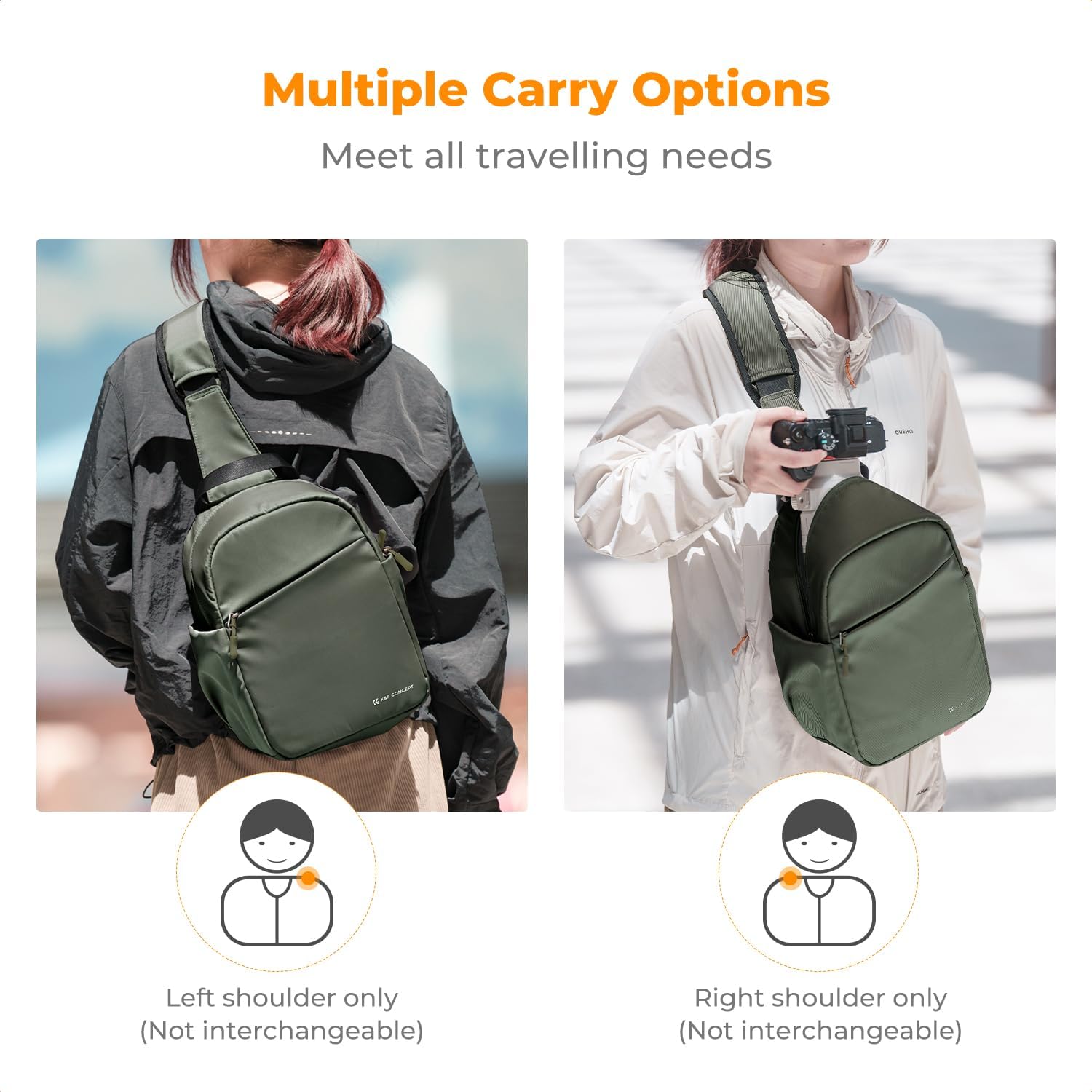 K&F Concept Small Camera Bag for Photographer, Camera Sling Crossbody bag for DSLR/SLR/Mirrorless Camera, Compact Camera Case for Men and Women - Image 7